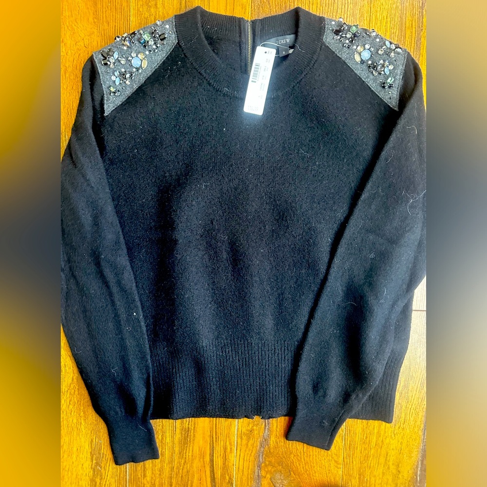 JCrew New with Tags Merino Wool Jeweled Sweater